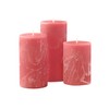 Becky Home Pink Scented Pillar Candles Set of 3, 3x4, 3x5, 3x6 Pink Candles, Peony Rose Pilar Scented Candle, Ideal as Wedding, Parties, Spa, Dinner, Home Decor, Church