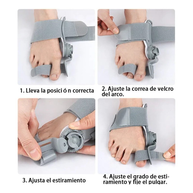 5 Pzas Corrector Y Separadores De Juanete Ajustable Gris Universal