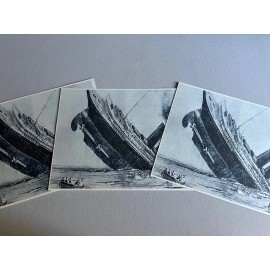 RMS LUSITANIA SINKING, BEAUTIFUL REPRINT DRAWING, 8.5 X 11