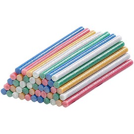 AGT Glue: 50 Glue Sticks for Hot Melt Glue Gun, 11 x 200 mm, Colourful Glitter (Hot Glue Gun Glue, Glue Bar for Hot Melt Glue Gun, Glue Sticks)