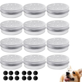 rflaueo 12pcs Dog Scent Tins Magnetic Dog skent Work tins Dog Nose Work containers For Puppy Scent Training(U153-12)