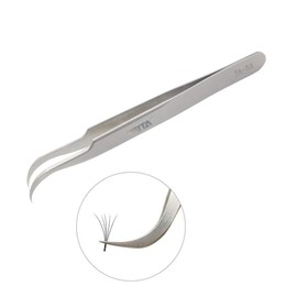 Individual Eyelash Tweezers - FEITA Professional Stainless Steel Curved Tweezer Precision for 3D Volume Eyelash Extension (1 Pc)