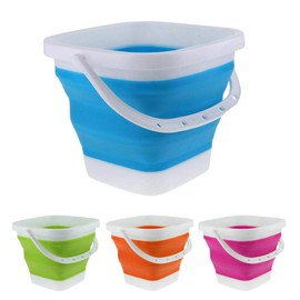 MASO Square Outdoor Collapsible Bucket,Portable Folding Water Container for Kitchen Outdoor Camping Hiking Fishing Office Or Sport 3L 5L 13L