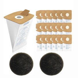 18 Pack Style MM Vacuum Bags Compatible For Eureka Style MM Eureka Mighty Mite 3670 and 3680 Series Canister Vacuums, Replaces Part # 60295, 60295A, 60295B 60295C, 60296 & 60297A With 2 Foam Filters