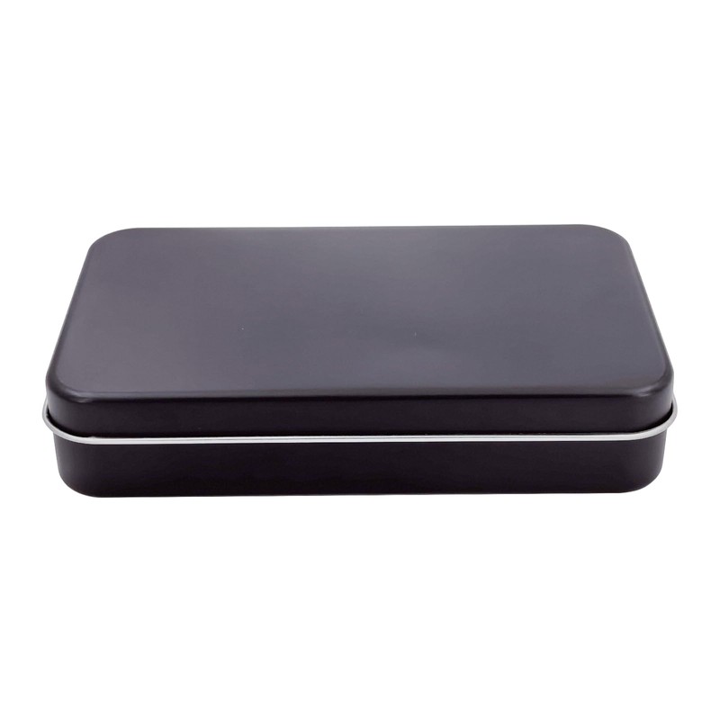 Thintinick 6 Pieces Rectangular Metal Empty Hinged Tins Containers Basic