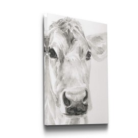 Portrait Style Canvas Wall Art: Animals, Dogs, Birds, Fish, Horses, Elk, Deer, Rustic & Modern Abstract for Home & Office, Ready to Hang - Farm Faces I 12X18