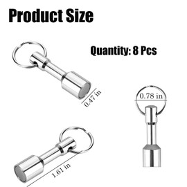 Mainiusi Key Holder Magnetic Key Hooks Pack of 8 Magnetic Key Holder Magnetic Key Ring with Split Ring Jewellery Test Magnet for Metal Recyclers Crafters and Collectors