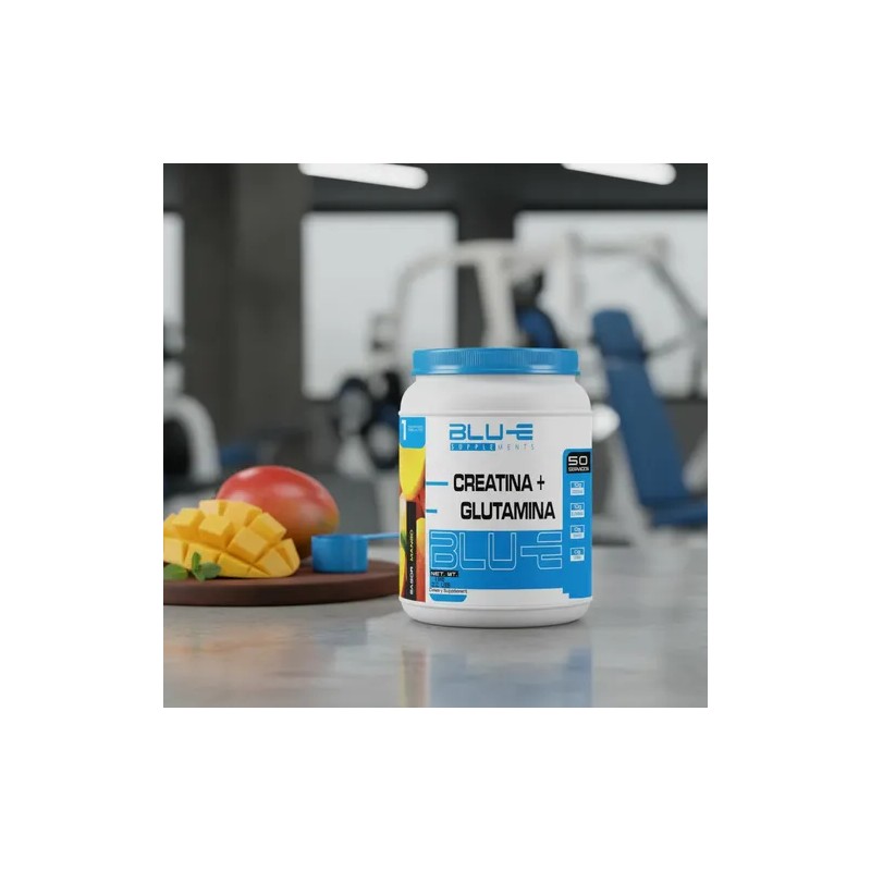 Creatina + Glutamina Blu-e 1kg 50 Servicios Varios Sabores
