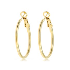 Made by Nami Women's Creole Earrings Gold Stainless Steel Waterproof Jewellery, Stainless Steel