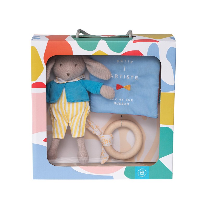 Manhattan Toy Petit Artiste Bunny Doll, Soft Book, & Wooden