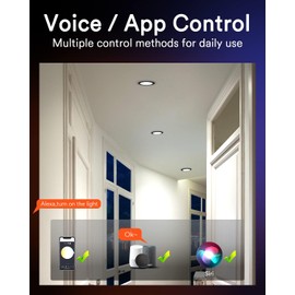 Lumary Black Smart Recessed Lighting 6 Inch, Color Changing LED Recessed Lights with J-Box 13W 1000LM, Dimmable Canless Wafer Downlight, Compatible with Alexa/Google Assistant, ETL Listed, 1 Pack