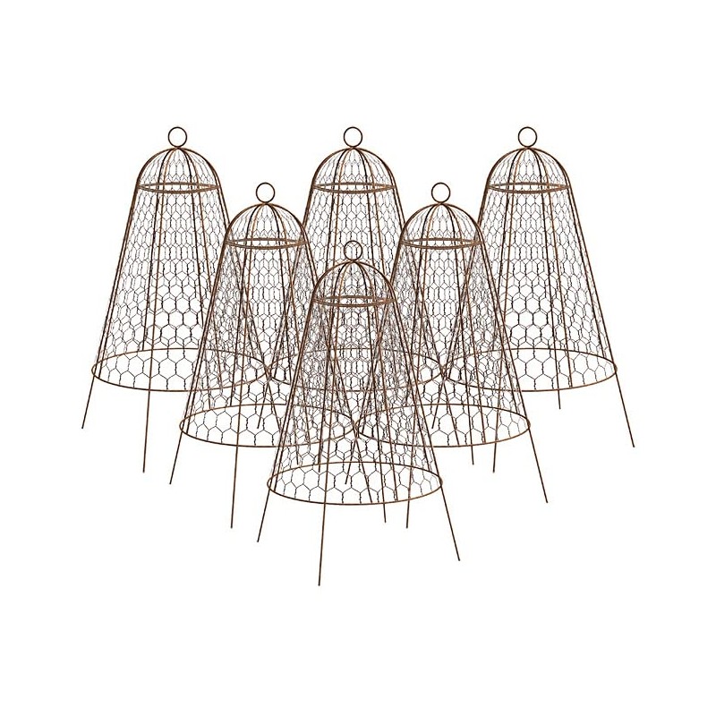 Panacea Rustic Wire Garden Cloches, Set of 6 – 20"