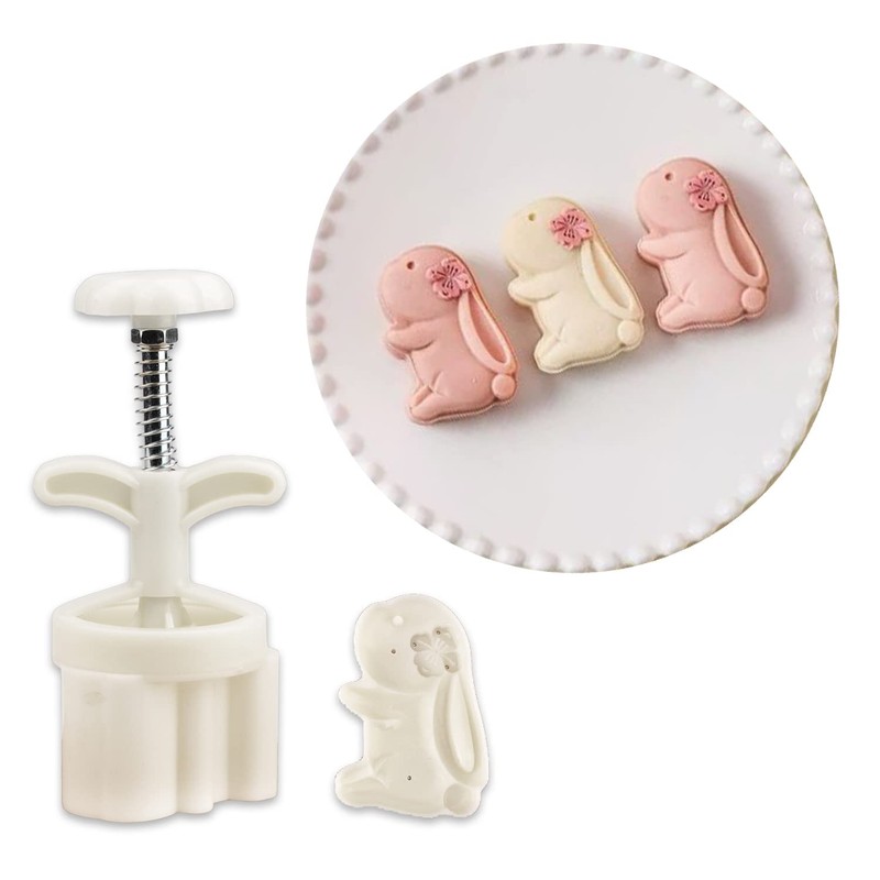 Mooncake Press Molds，Hand Press mooncake Dessert DIY with Stamps Flower