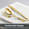 Runfly 40-Piece Gold Flatware Set, Stainless Steel Cutlery Set for