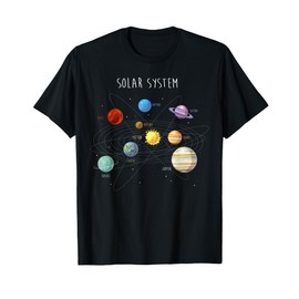 Solar System Planets T Shirt With Sun, Space and Science T-Shirt