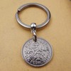 A Silver Dream 1955 Sixpence Coin Keyring 70th Birthday Anniversary