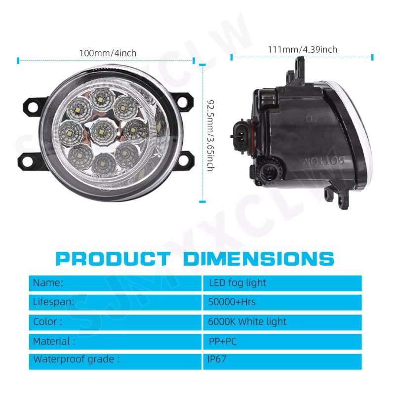 SJMYXCLW Pair LED Fog Lights for 2012-2021 Toyota Tacoma 4Runner