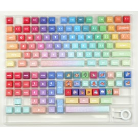 ILYCHEEGAMI PBT Material XDA keycap Dye Sublimation Universal Mechanical Keyboard keycaps Compatible with Cherry MX switches,Gateron,Kailh TTC JWK and Clones (Rainbow Candy)