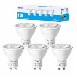 Yexati LED Bulb GU10,660 lumens, 7w(Equivalent to 50w Led Halogen), Nature White 4000k,Non Dimmable, Pack of 5