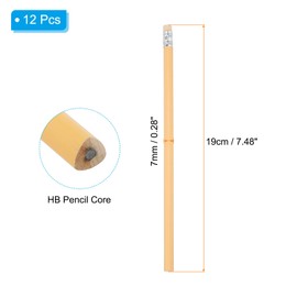 PATIKIL Round Pencils, 12 Pack Triangle HB Graphite Pencil Woodcase Wooden Pencils with Eraser for Classroom Office Writing Drawing Supplies, Orange