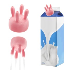 ZMDMAH Cow Udder Milk Bottle Pourer, Cow Udder Milk Cap, Cow udder Milk Carton Lid, Funny Milk Bottle Cap, Funny Pourer Milk Cardboard Cap, Cow udder Milk Box Cap
