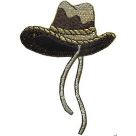 Unbranded #2304 3 1/2" Embroidery Iron On Cowboy Hat Applique Patch