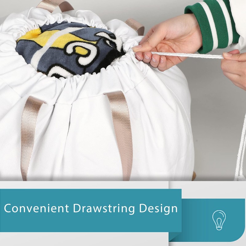 LOLOMLO Extra Large Canvas Laundry Bags with Handles & Drawstring