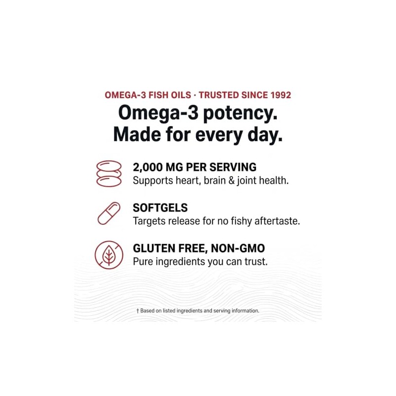 Olympian Labs Omega-3 Fish Oils, 2000mg per serving60 servings (Packaging