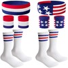 SHANGXING 2 Set American Flag Sports Headband Wristbands Socks, Patriotic