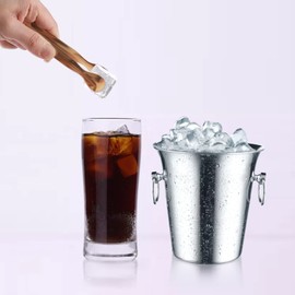 Mini Serving Appetizers Tongs Ice Tongs Sugar Tongs, Stainless Steel Kitchen Tongs Appetizers Tongs for Coffee Bar Tea Party Desserts Party Sugar and Ice Bucket (4.3 Inch, Gold&Black)