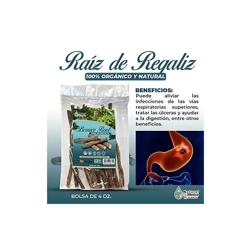 Raiz de Regaliz Herbal Tea 4 oz-113g. Licorice Root Stomach