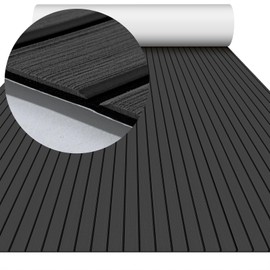 HZCHIONE EVA Foam Boat Flooring 94"x21" Non-Slip Boat Carpet - Boat Decking Foam with Adhesive Backing Faux Teak Marine Mat for Helm Pad RV Floor Kayak Deck Yacht Jon Boats