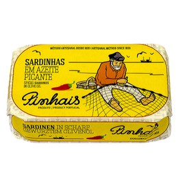 Pinhais Spiced Canned Sardines in Virgin Olive Oil, 4.4oz (Pack of 4)