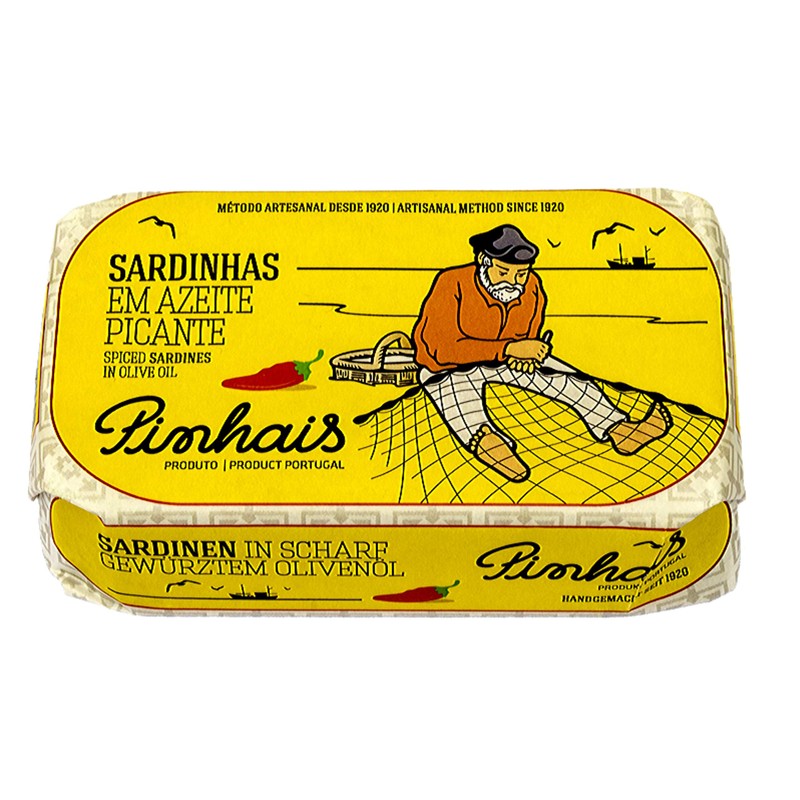 Pinhais Spiced Canned Sardines in Virgin Olive Oil, 4.4oz (Pack