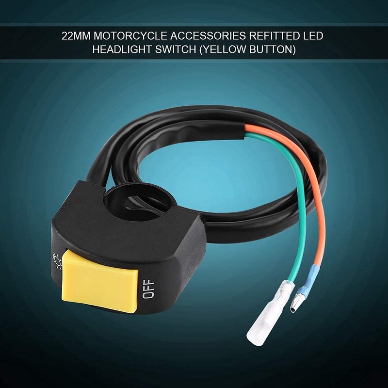 7/8 Inch Motorcycle Handlebar Switch Control, LED Headlight On/Off Switch