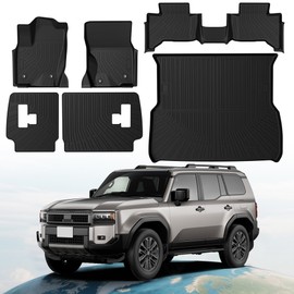 Floor Mats Cargo Mat Fit for Toyota Land Cruiser Prado LC250 2024 2025 All Weather TPE Car Mats Full Set, 1st 2nd Row Floor Liner & Backrest Mat & Cargo Liners