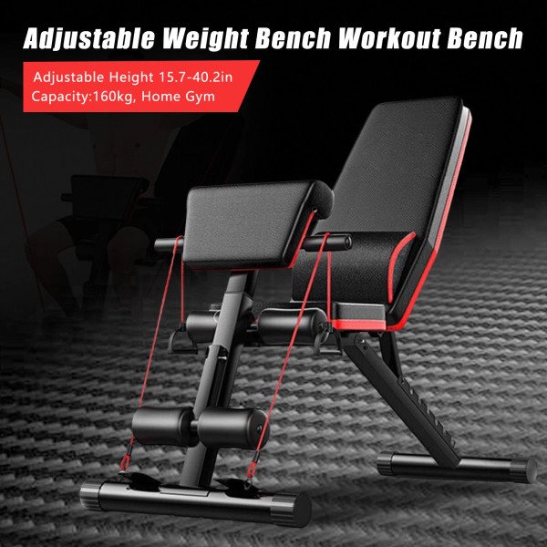 Foldable Incline Decline Adjustable Bench Full Body Workout Gym Weight