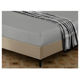 Light Grey Fitted Sheet Super King Size - 25cm Deep Pocket - Easy Care - Brushed Microfiber Bed Sheets - Bedding and linen Bottom sheet - 180 x 200 cm