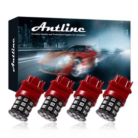 Antline 3157 3156 3057 4157 3056 LED Bulbs Brilliant Red, 12-24V Super Bright 600 Lumens Replacement for Backup Reverse Lights, Tail Brake Lights, Turn Signal Lights (Pack of 4)