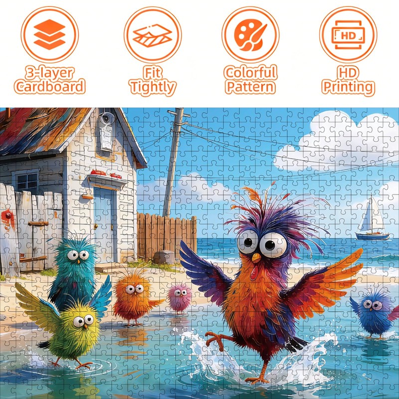 MADXDUPR 500 Piece Puzzles for Adults - Beach Birds Coastal