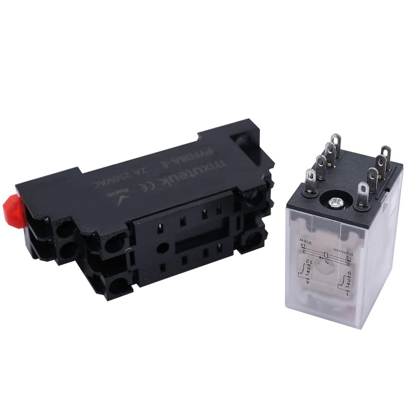 mxuteuk 2pcs HH52P DC 12V Coil 8 Pin 5A DPDT