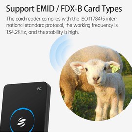 xinyee 134.2Khz Reader RFID Tag ID Card Reader for EMID/FDX-B Card Type USB Port Suitable for Animal Management/Fish Management/Automatic Feeding Equipment