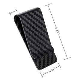 WAFJAMF Carbon Fiber Credit Card Holder Front Pocket Money Clip Business Card Holder for Men (Matte Black)
