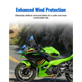 LUXEMOTO 18.4" Windscreen for Ninja 500 2024 2025, Light Grey Motorcycle Windshield Deflector Wind Shield Air Deflector for Kawasaki Ninja 500, Ninja 500 SE 2024 2025 Accessories