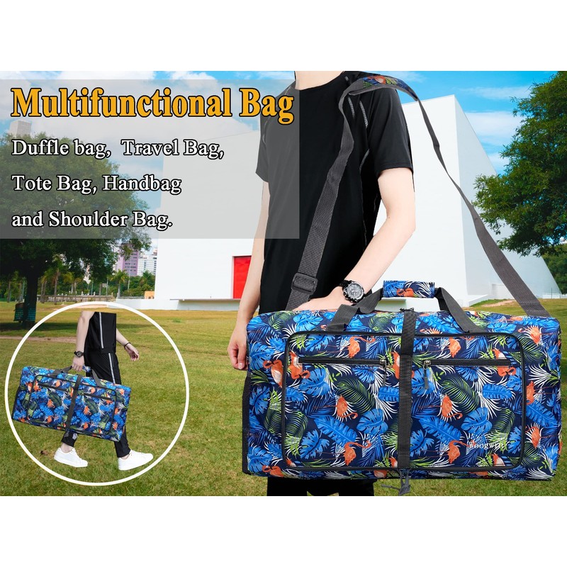 Woogwin Travel Duffel Bag Large Foldable Waterproof Overnight Bag for