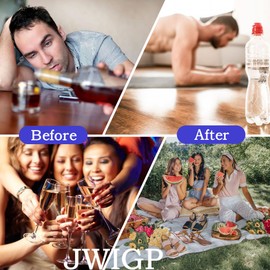 JWIGP Anti Alcohol Bracelet, Glare International Anti Alcohol GM Bead to Reduce The Urge to Drink Relieve Anxiety and Stress Bracelets for Women Men (2pcs-Black)