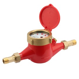 Watflow DN15 Water Meter 1/2" NPT,Gallon Water Flow Meter, Hot Water Meter with Brass for Garden or Factory, Multi-Jet Horizontal Install.(No Lead-Free)
