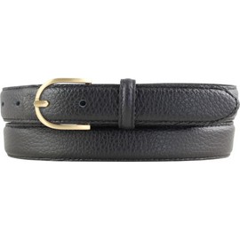 BELTINGER Ladies Italian Belt 25mm Wide Ladies Chino Belt Trouser Belt Textured Leather Buckle Gold, Black, Gold