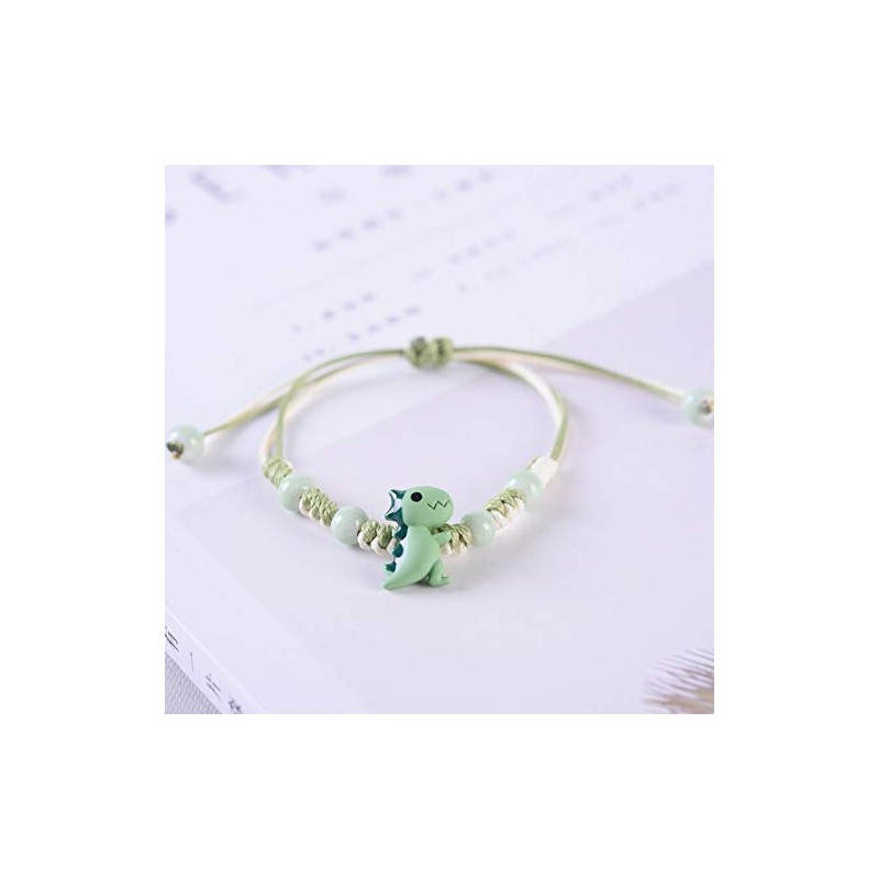 Yocoyee 2pcs Dinosaurs Bracelets Beaded Braided String Rope Chain Thread