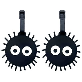 ANINIUCN 2-Pack Anime Luggage Tag Cute Funny Silicone ID Luggage Tags for Suitcases Bag Travel Accessories Perfect for Teens Adults (Dust Bunny)